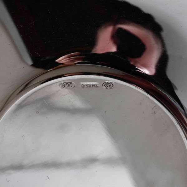 Sei tazzine da caff in porcellana con montatura in argento. Argenteria italiana del XX secolo. Argentiere Rino Greggio, Padova  - Asta Argenti - Associazione Nazionale - Case d'Asta italiane