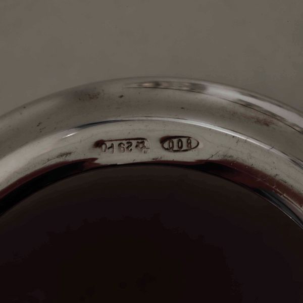 Sei tazzine da caff in porcellana con montatura in argento. Argenteria italiana del XX secolo. Argentiere Rino Greggio, Padova  - Asta Argenti - Associazione Nazionale - Case d'Asta italiane