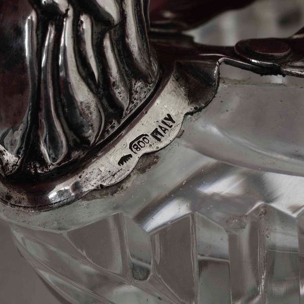 Lotto di cinque salini a guisa di cigno in argento e cristallo. Argenteria toscana del XX secolo, Firenze  - Asta Argenti - Associazione Nazionale - Case d'Asta italiane