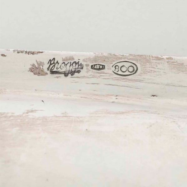 Porta grissini e raccogli briciole in argento. Argenteria italiana del XX secolo, argentieri differenti  - Asta Argenti - Associazione Nazionale - Case d'Asta italiane