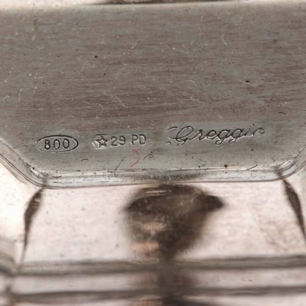 Calamaio. Argento fuso e sagomato. Argenteria artistica veneta del XX secolo. Argentiere Rino Greggio, Padova  - Asta Argenti - Associazione Nazionale - Case d'Asta italiane