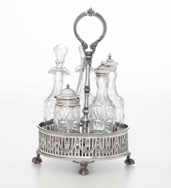 Grande oliera metallo argentato  - Asta Argenti - Associazione Nazionale - Case d'Asta italiane