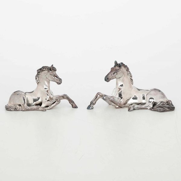 Due sculturine di cavallo rivestite in argento 925. Argenteria toscana del XX-XXI secolo  - Asta Argenti - Associazione Nazionale - Case d'Asta italiane