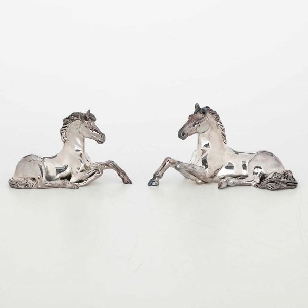 Due sculturine di cavallo rivestite in argento 925. Argenteria toscana del XX-XXI secolo  - Asta Argenti - Associazione Nazionale - Case d'Asta italiane