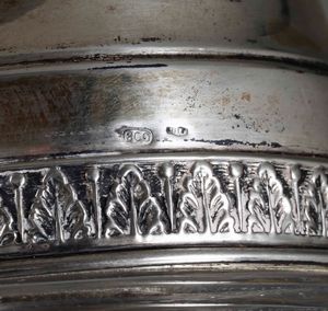 Insieme di portaghiaccio e sheker in vetro molato e argento, Italia XX secolo  - Asta Argenti - Associazione Nazionale - Case d'Asta italiane