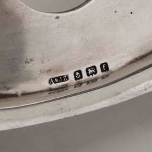 Vassoietto porta calamaio in argento, Birmingham 1905  - Asta Argenti - Associazione Nazionale - Case d'Asta italiane