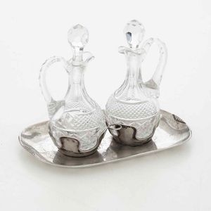 Oliera. Argento e vetro molato. Argenteria milanese del XX secolo  - Asta Argenti - Associazione Nazionale - Case d'Asta italiane