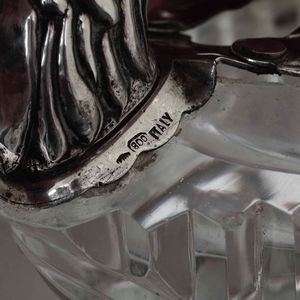 Lotto di cinque salini a guisa di cigno in argento e cristallo. Argenteria toscana del XX secolo, Firenze  - Asta Argenti - Associazione Nazionale - Case d'Asta italiane