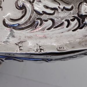 Navicella in argento fuso, sbalzato e cesellato. Napoli XVIII secolo  - Asta Argenti - Associazione Nazionale - Case d'Asta italiane