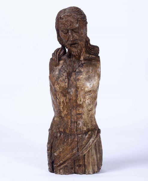 Torso di Cristo. Legno scolpito. Arte rinascimentale del XVI secolo  - Asta Scultura - Associazione Nazionale - Case d'Asta italiane