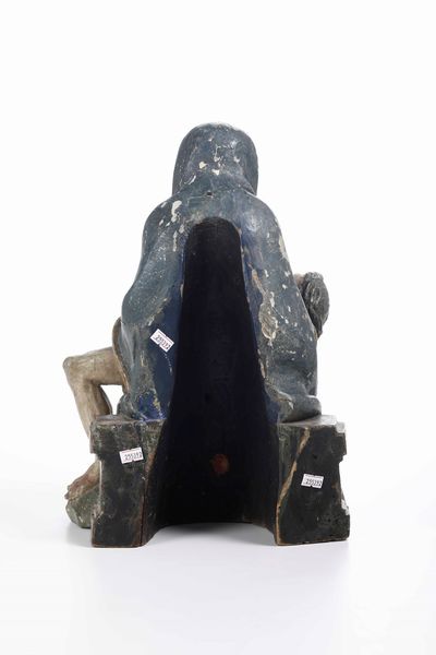 Piet�. Legno policromo. Arte barocca italiana del XVIII secolo  - Asta Scultura - Associazione Nazionale - Case d'Asta italiane