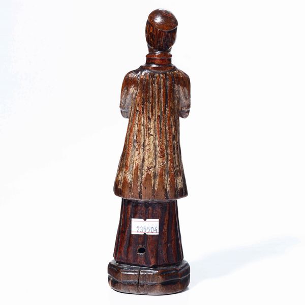 Santo orante. Legno policromo. XVIII-XIX secolo  - Asta Scultura - Associazione Nazionale - Case d'Asta italiane
