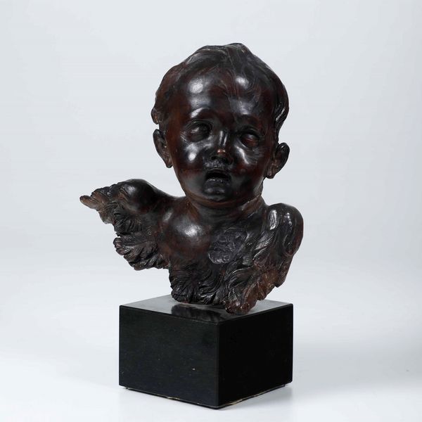Cherubino. Terracotta patinata. Arte barocca italiana del XVII secolo  - Asta Scultura - Associazione Nazionale - Case d'Asta italiane