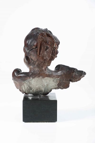 Cherubino. Terracotta patinata. Arte barocca italiana del XVII secolo  - Asta Scultura - Associazione Nazionale - Case d'Asta italiane