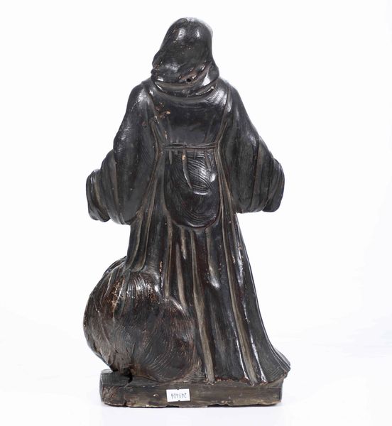 Francescano. Scultura in terracotta patinata. Plasticatore del XVIII secolo  - Asta Scultura - Associazione Nazionale - Case d'Asta italiane