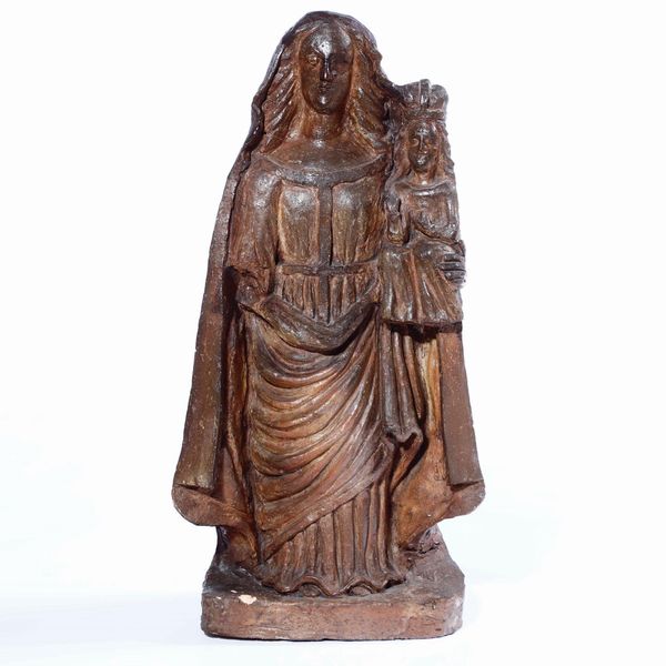 Madonna con Bambino. Terracotta. Plasticatore del XVIII-XIX secolo  - Asta Scultura - Associazione Nazionale - Case d'Asta italiane