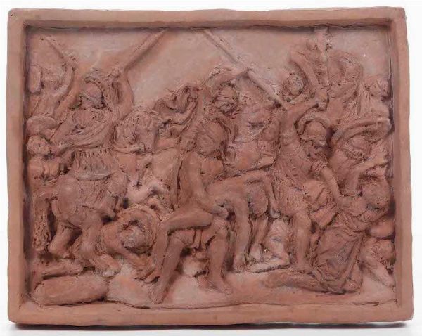 Bozzetto raffigurante battaglia. Terracotta. Plasticatore del XIX secolo  - Asta Scultura - Associazione Nazionale - Case d'Asta italiane