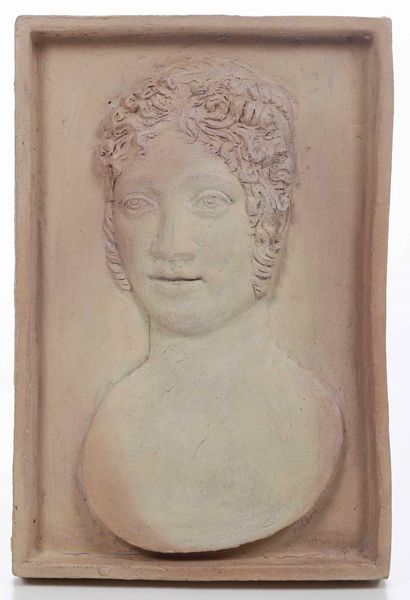 Bozzetto raffigurante volto femminile. Terracotta. Plasticatore del XIX secolo  - Asta Scultura - Associazione Nazionale - Case d'Asta italiane