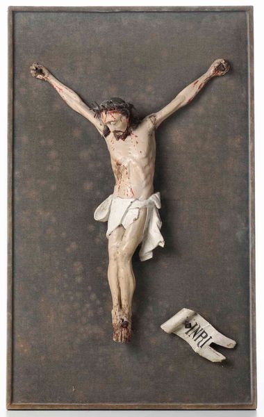 Corpus Christi. Legno intagliato e laccato. Scultore del XVIII secolo  - Asta Scultura - Associazione Nazionale - Case d'Asta italiane