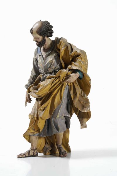 San Giuseppe. Scultura in legno policromo. XVIII-XIX secolo  - Asta Scultura - Associazione Nazionale - Case d'Asta italiane