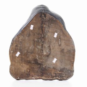 Gruppo raffigurante Madonna con Bambino e angeli. Papier-mach� dipinto e legno. Probabile XX secolo  - Asta Scultura - Associazione Nazionale - Case d'Asta italiane