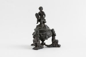 Calamaio in bronzo. XIX secolo  - Asta Scultura - Associazione Nazionale - Case d'Asta italiane