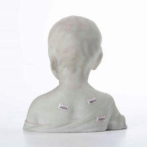 Busto di fanciullo (San Giovannino?). Marmo bianco. Scultore del XIX secolo, nei modi della scultura quattrocentesca fiorentina  - Asta Scultura - Associazione Nazionale - Case d'Asta italiane
