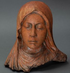 Madonna o Dolente. Terracotta. Plasticatore italiano del XVII secolo  - Asta Scultura - Associazione Nazionale - Case d'Asta italiane