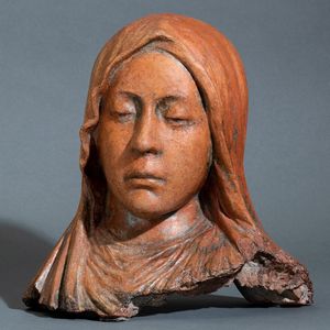 Madonna o Dolente. Terracotta. Plasticatore italiano del XVII secolo  - Asta Scultura - Associazione Nazionale - Case d'Asta italiane