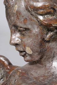 Putto. Legno intagliato e laccato a mecca. Arte barocca italiana del XVIII secolo  - Asta Scultura - Associazione Nazionale - Case d'Asta italiane