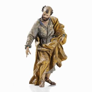 San Giuseppe. Scultura in legno policromo. XVIII-XIX secolo  - Asta Scultura - Associazione Nazionale - Case d'Asta italiane