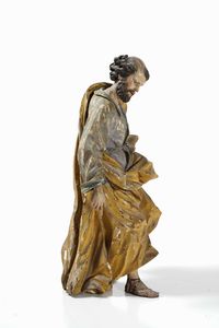 San Giuseppe. Scultura in legno policromo. XVIII-XIX secolo  - Asta Scultura - Associazione Nazionale - Case d'Asta italiane