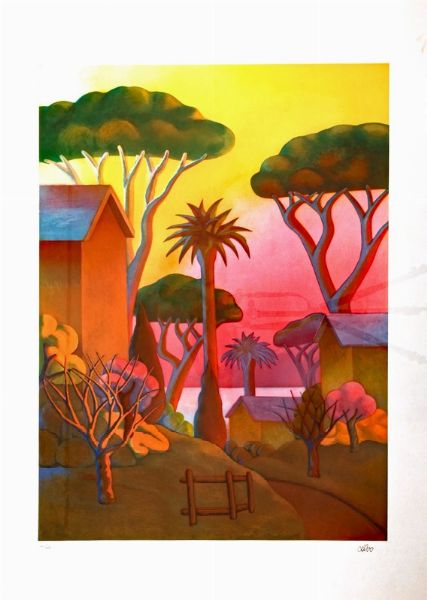 Paesaggio tropicale  - Asta Arte Moderna, Contemporanea e Dipinti del XIX Secolo - Associazione Nazionale - Case d'Asta italiane