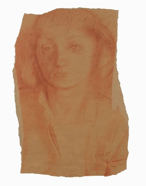 Volto femminile, 1934  - Asta Arte Moderna, Contemporanea e Dipinti del XIX Secolo - Associazione Nazionale - Case d'Asta italiane