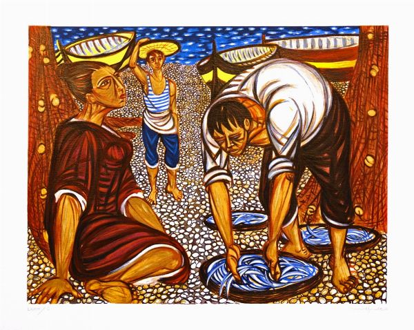 Pescatori  - Asta Arte Moderna, Contemporanea e Dipinti del XIX Secolo - Associazione Nazionale - Case d'Asta italiane