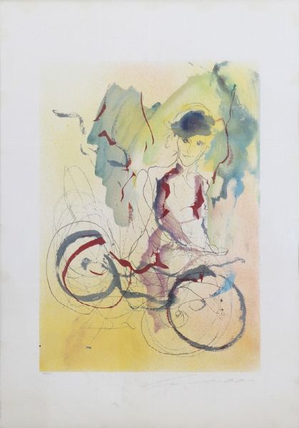 Figura in bicicletta, 1984  - Asta Arte Moderna, Contemporanea e Dipinti del XIX Secolo - Associazione Nazionale - Case d'Asta italiane