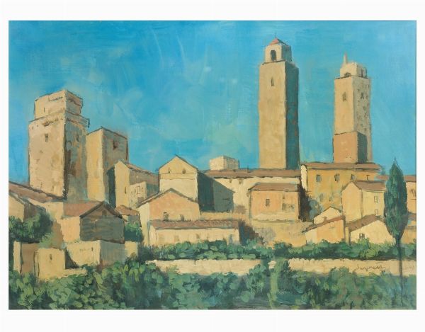 Borgata in Romagna, 1965  - Asta Arte Moderna, Contemporanea e Dipinti del XIX Secolo - Associazione Nazionale - Case d'Asta italiane