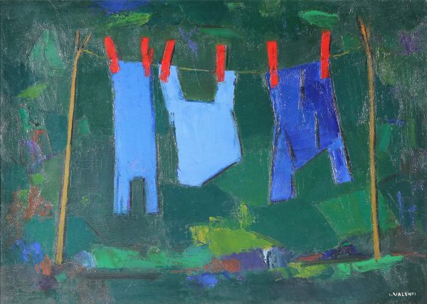 Biancheria stesa  - Asta Arte Moderna, Contemporanea e Dipinti del XIX Secolo - Associazione Nazionale - Case d'Asta italiane