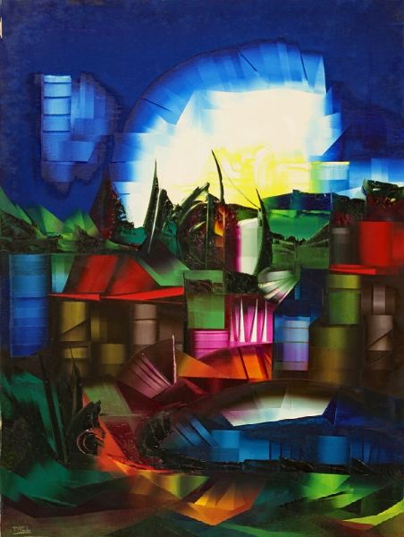 Composizione, anni 80  - Asta Arte Moderna, Contemporanea e Dipinti del XIX Secolo - Associazione Nazionale - Case d'Asta italiane