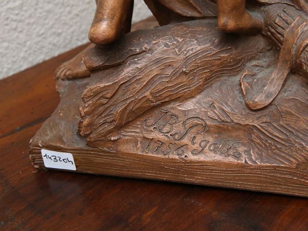 Jean-Baptiste Pigalle : L'Amore che abbraccia l'Amicizia 1756  - Asta Arredi e dipinti da un antico palazzo marchigiano - Associazione Nazionale - Case d'Asta italiane