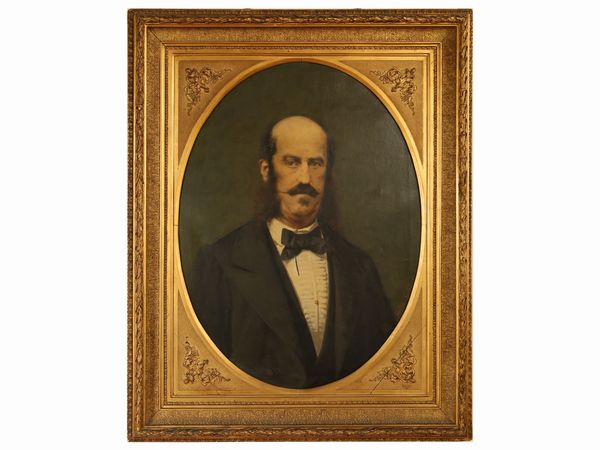 Ritratto maschile  - Asta Arredi e dipinti da un antico palazzo marchigiano - Associazione Nazionale - Case d'Asta italiane