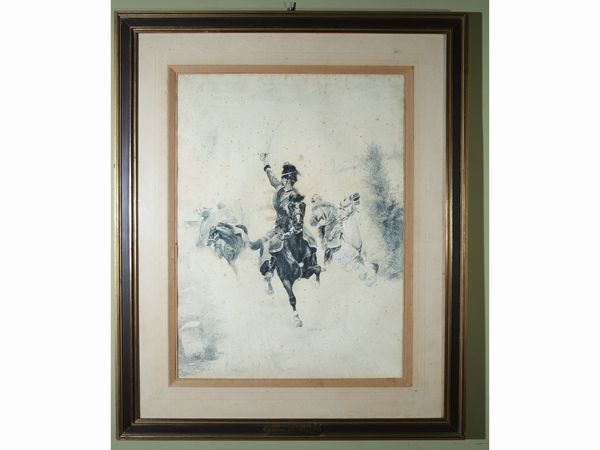 Soldati a cavallo  - Asta Arredi e dipinti da un antico palazzo marchigiano - Associazione Nazionale - Case d'Asta italiane