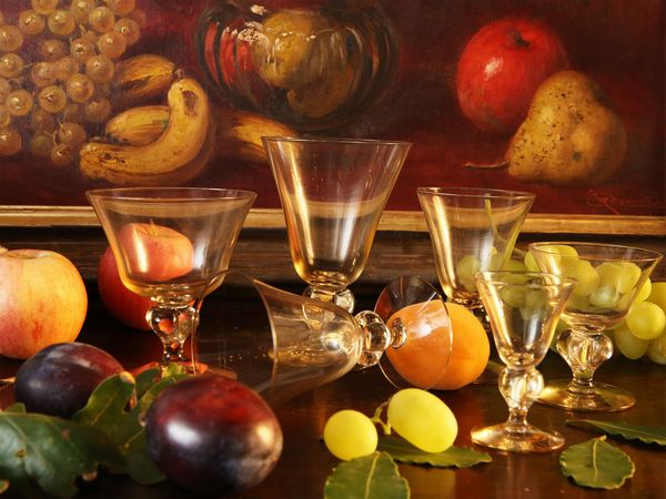 Servizio di bicchieri in vetro soffiato  - Asta Arredi e dipinti da un antico palazzo marchigiano - Associazione Nazionale - Case d'Asta italiane