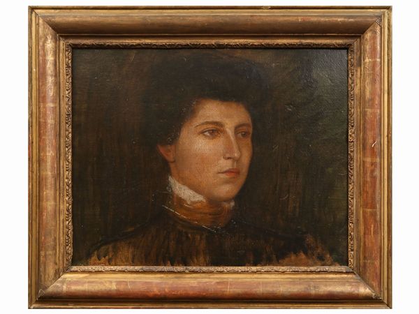 Ritratto femminile  - Asta Arredi e dipinti da un antico palazzo marchigiano - Associazione Nazionale - Case d'Asta italiane
