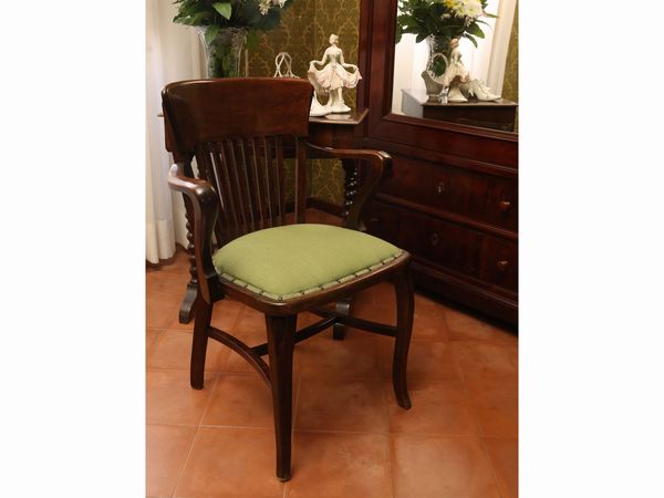 Poltroncina da scrivania in satinwood  - Asta Arredi e dipinti da un antico palazzo marchigiano - Associazione Nazionale - Case d'Asta italiane