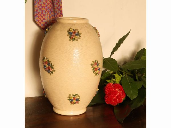 Grande vaso ovoidale in ceramica Ilsa  - Asta Arredi e dipinti da un antico palazzo marchigiano - Associazione Nazionale - Case d'Asta italiane