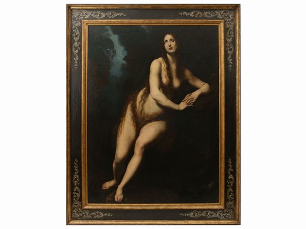 Bottega di Cristofano Allori : Maria Maddalena  - Asta Arredi e dipinti da un antico palazzo marchigiano - Associazione Nazionale - Case d'Asta italiane