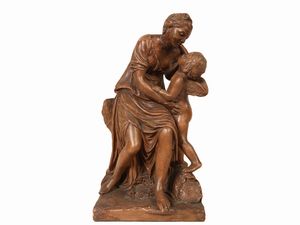 Jean-Baptiste Pigalle : L'Amore che abbraccia l'Amicizia 1756  - Asta Arredi e dipinti da un antico palazzo marchigiano - Associazione Nazionale - Case d'Asta italiane