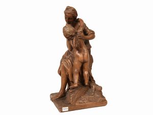 Jean-Baptiste Pigalle : L'Amore che abbraccia l'Amicizia 1756  - Asta Arredi e dipinti da un antico palazzo marchigiano - Associazione Nazionale - Case d'Asta italiane