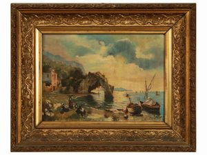 Scuola napoletana del XX secolo - Veduta di Capri